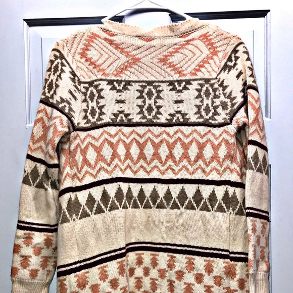 TOBI Aztec sweater open style thick cardigan - Picture 2 of 2